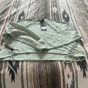 Nike Women's Mint Lace-Up Sweatshirt size large